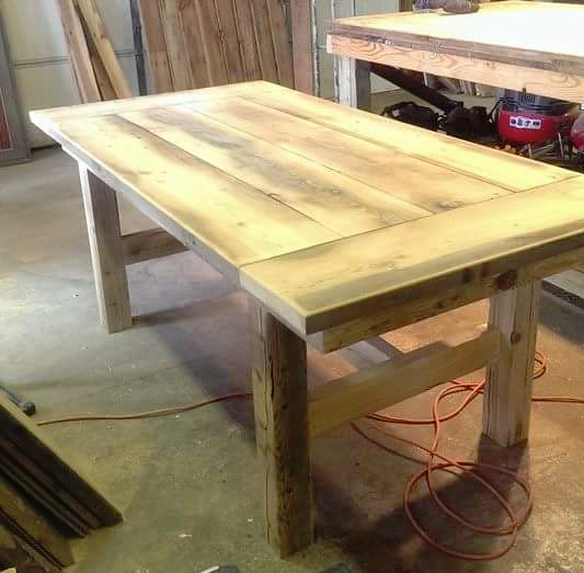 Simple vintage wood table